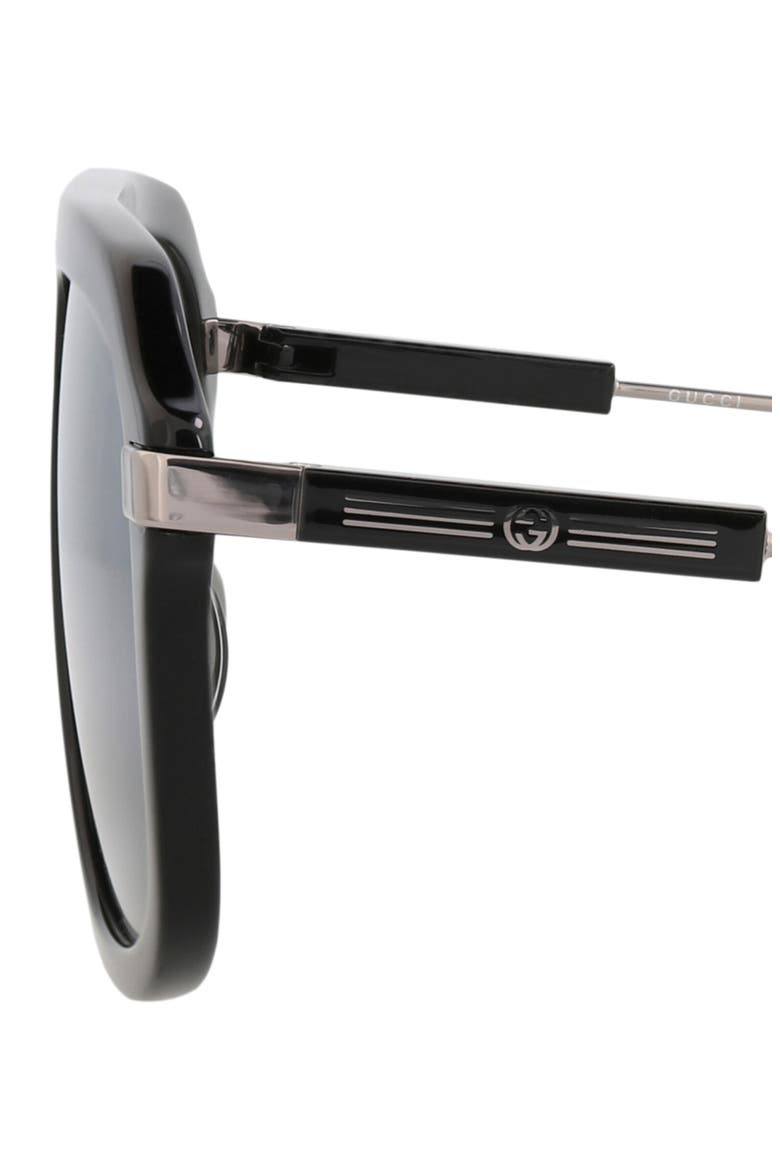 GG1309S Square Sunglasses, Alternate, color, BLACK RUTHENIUM SILVER