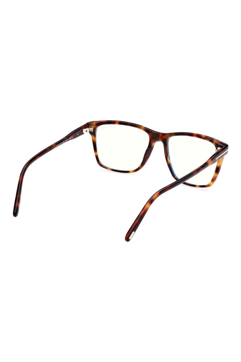 56mm Square Blue Light Blocking Glasses, Alternate, color, BROWN HAVANA