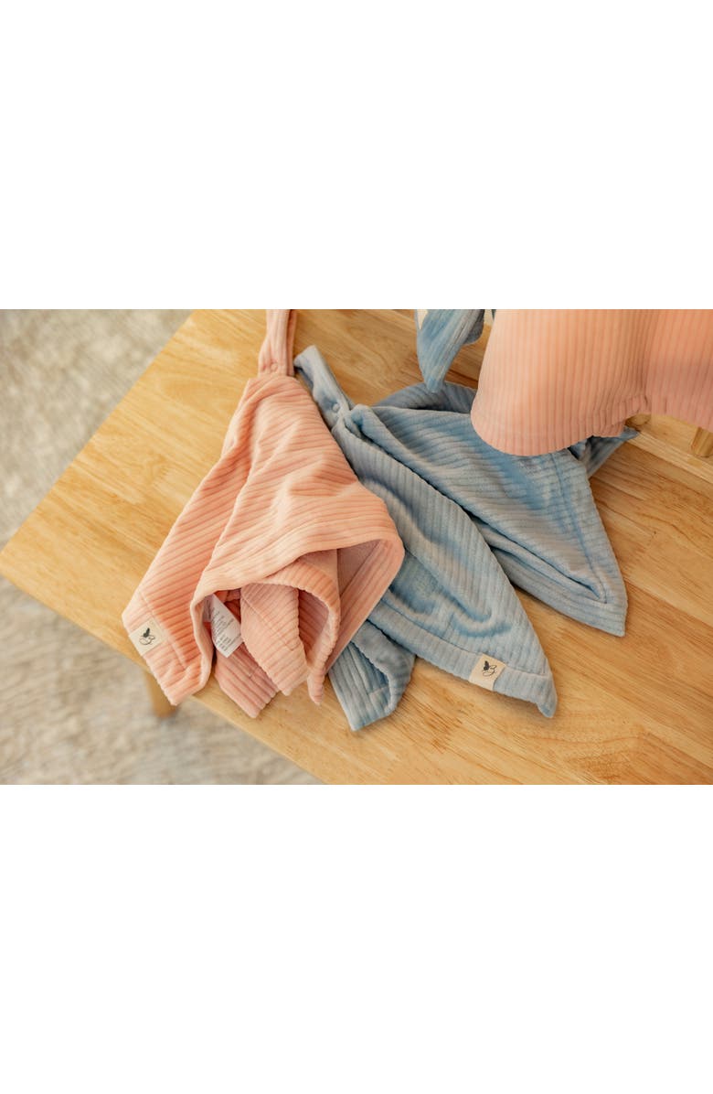 Bebe Bella Velour Rib Blanket with Matching Lovey, Alternate, color, Blue