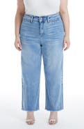 Bayeas High Waist Raw Hem Wide Leg Jeans