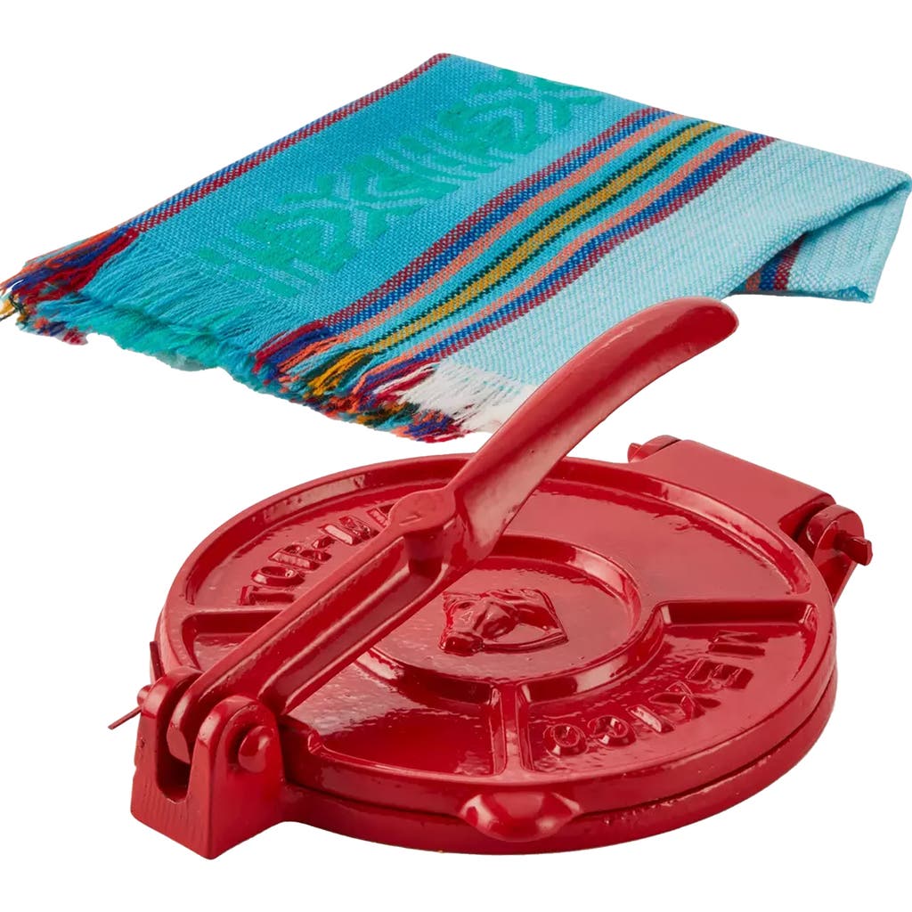Verve Culture Red Cast Iron Tortilla Kit In Red