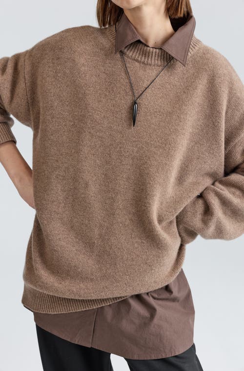 Almina Concept Oversized Wool/cash Sweater In Brown