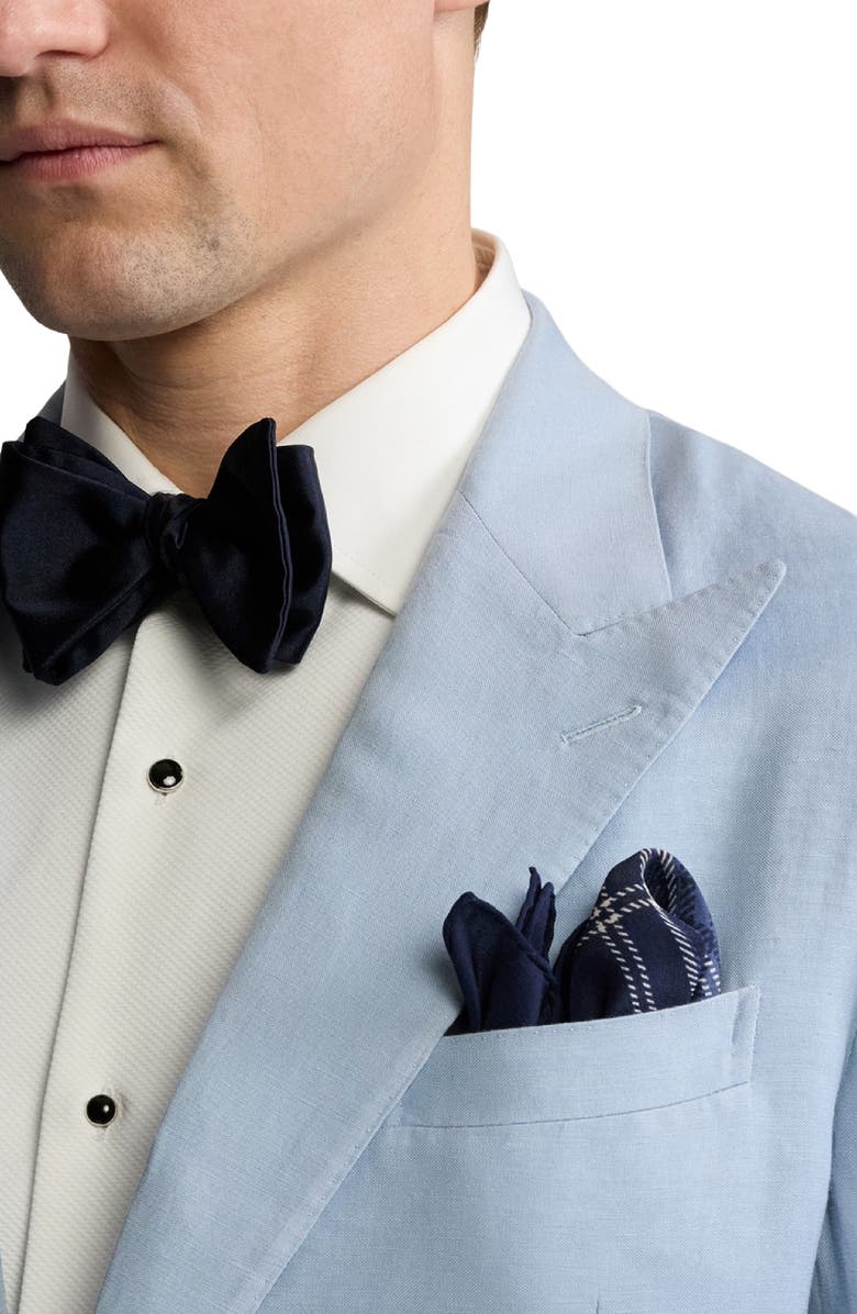 Ralph Lauren Purple Label Single Breasted Silk & Linen Canvas Sport Coat, Alternate, color, Chambray Blue