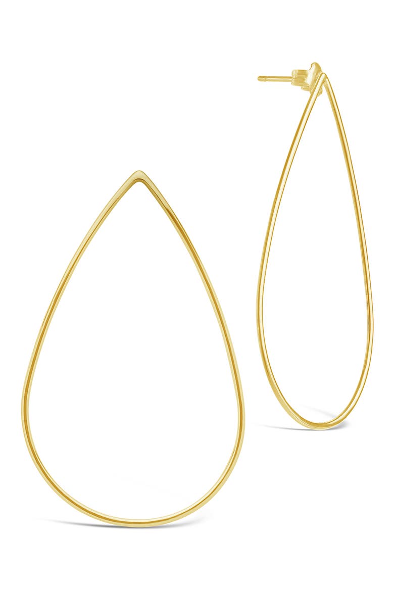 14K Gold Plated Teardrop Stud Earrings, Alternate, color, GOLD