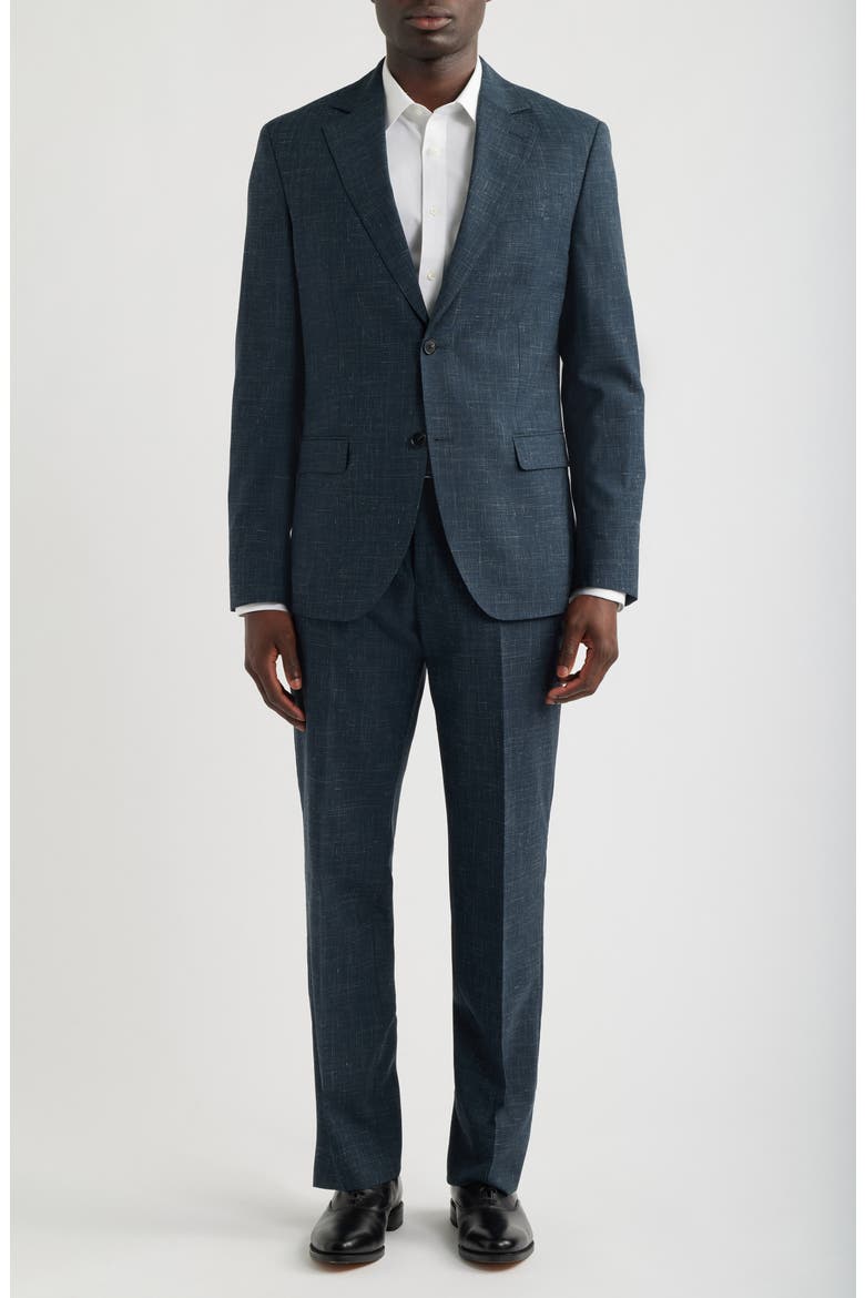 Anders Classic Fit Blue Crosshatch Wool & Linen Suit, Main, color, BLUE NERO CROSSHATCH