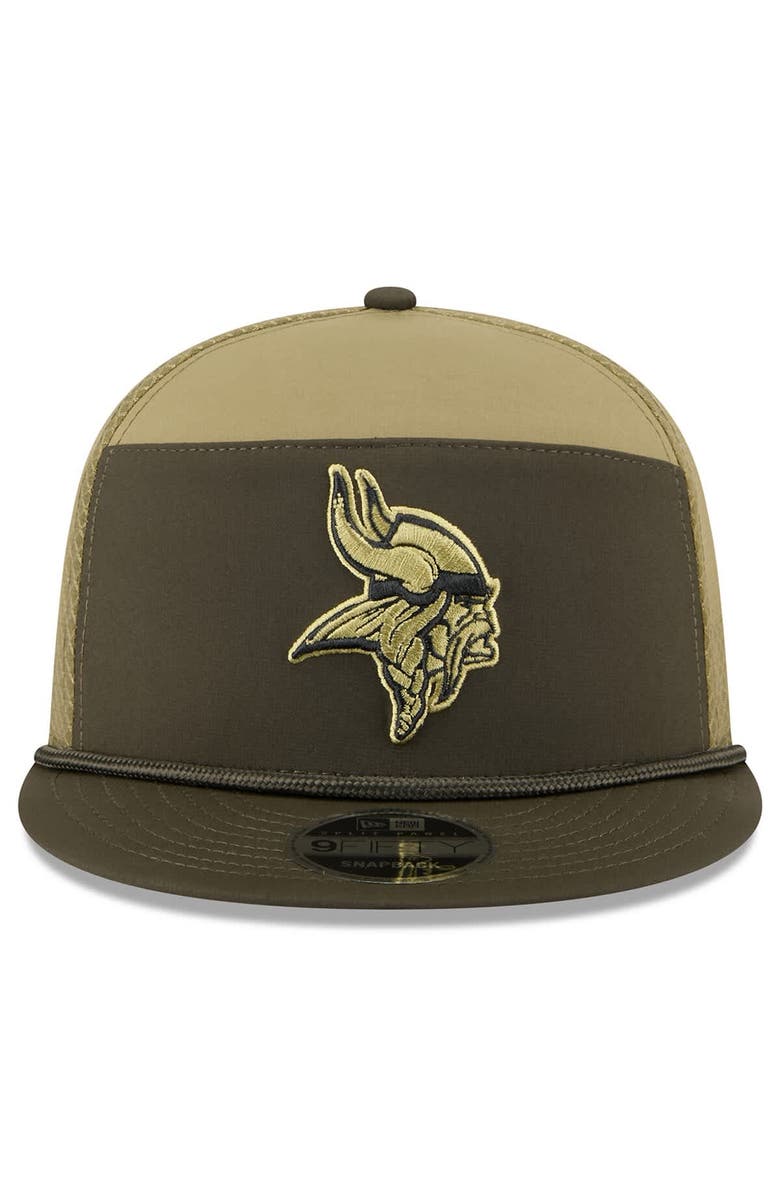 New Era Men's New Era  Dark Green Minnesota Vikings 2025 Salute to Service Split Panel 9FIFTY Snapback Hat, Alternate, color, 