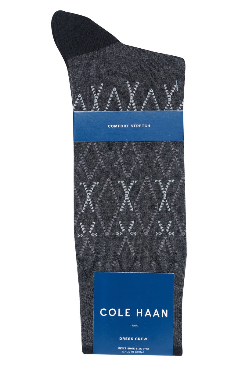 Cole Haan Argyle Dress Socks, Alternate, color, Dark Grey Heather