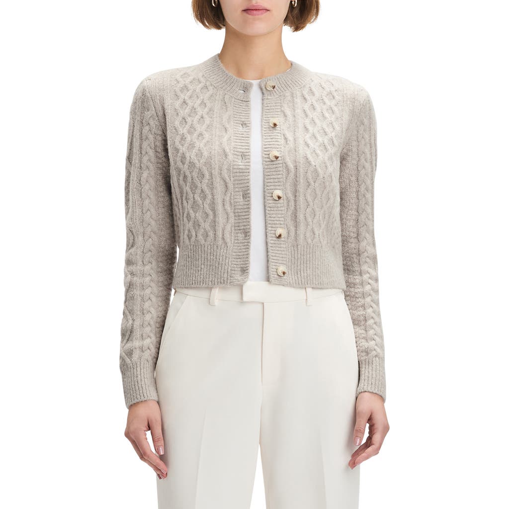 Favorite Daughter The Eleanor Merino Wool & Cashmere Blend Crop Cardigan In Gray