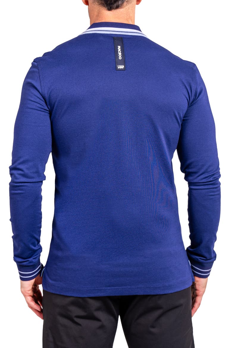 Ascension 0080 Tipped Long Sleeve Polo, Alternate, color, BLUE