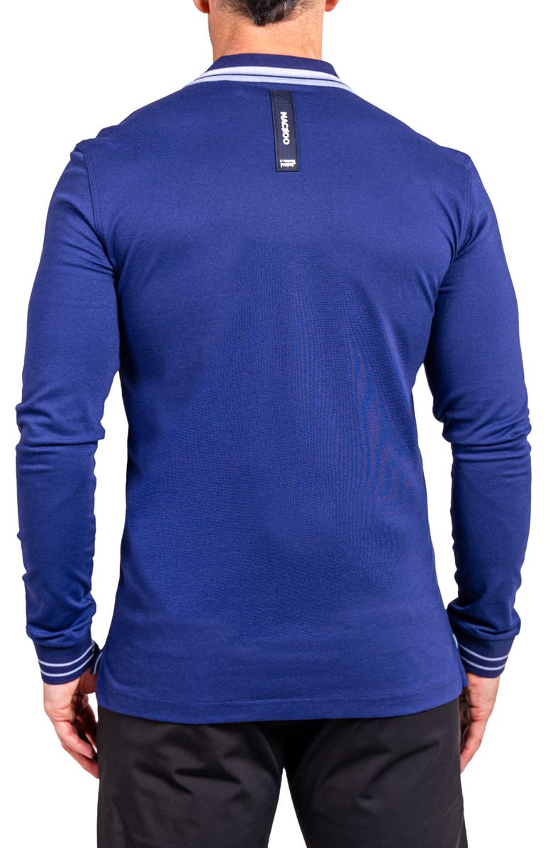 Maceoo Ascension 0080 Tipped Long Sleeve Polo, Alternate, color, Blue