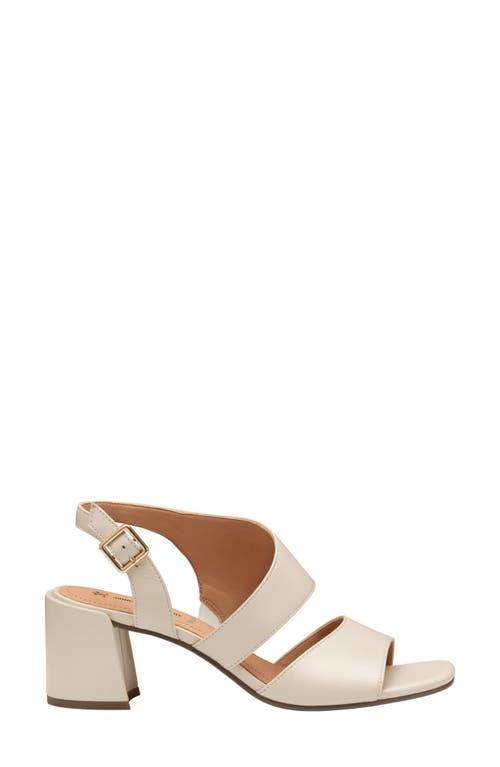 Johnston & Murphy Everly Asymmetric Slingback Sandal In Bone Glove Leather