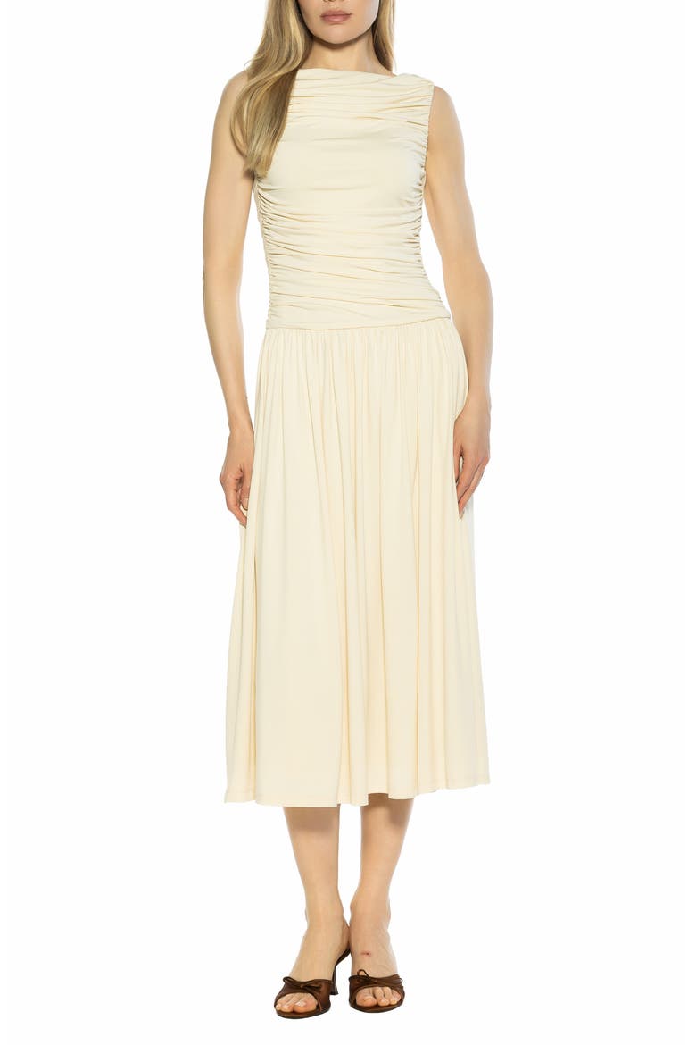 Lumi Portrait Midi Dress, Main, color, SANDSTONE