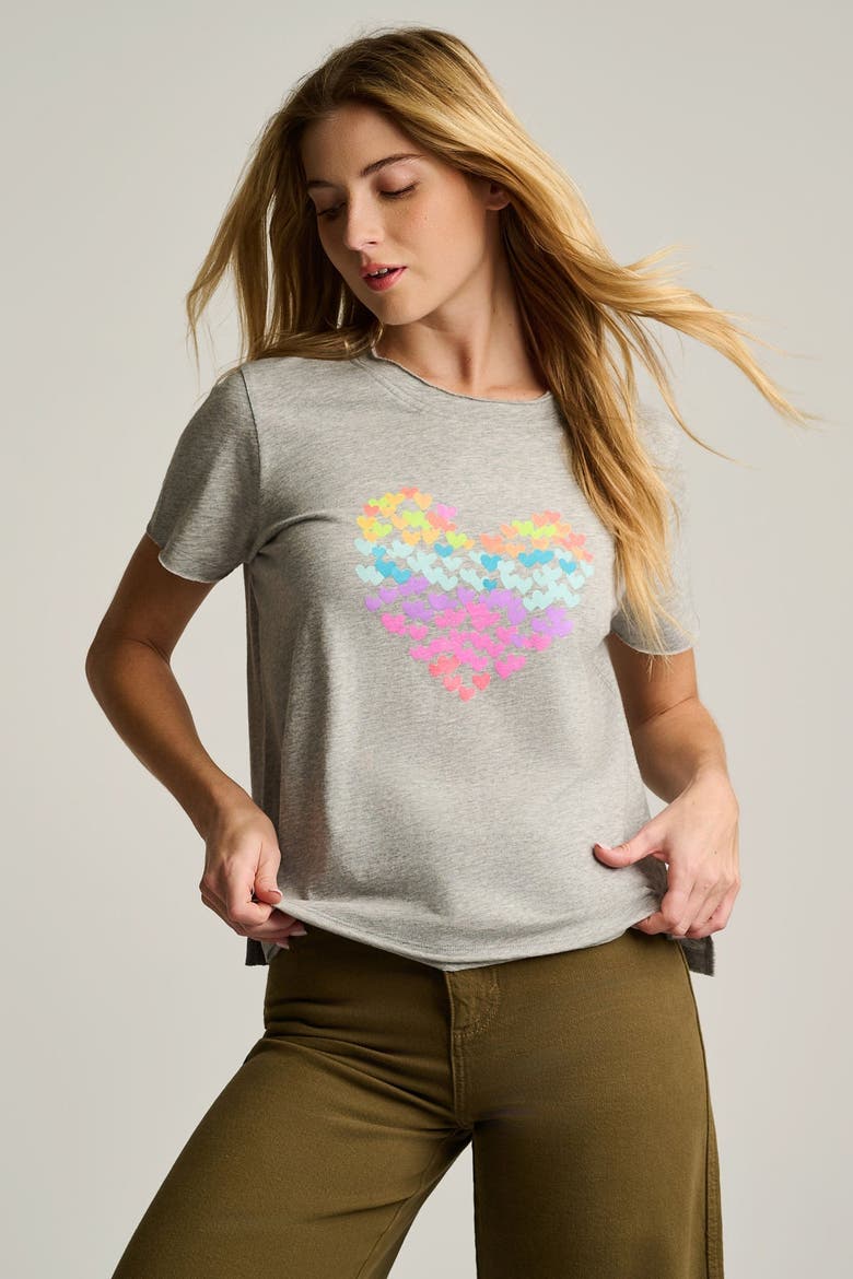 Heart Beats Cotton T-Shirt, Main, color, Heather Grey