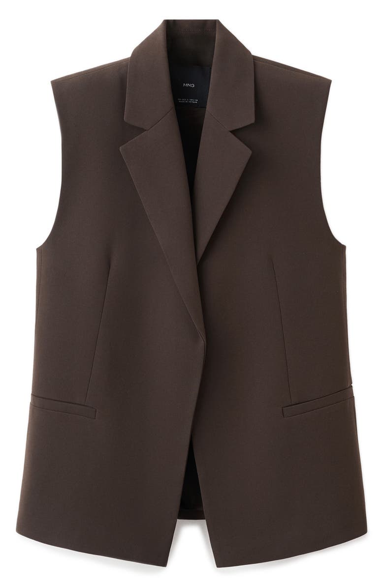 MANGO Notch Lapel Vest, Alternate, color, Brown