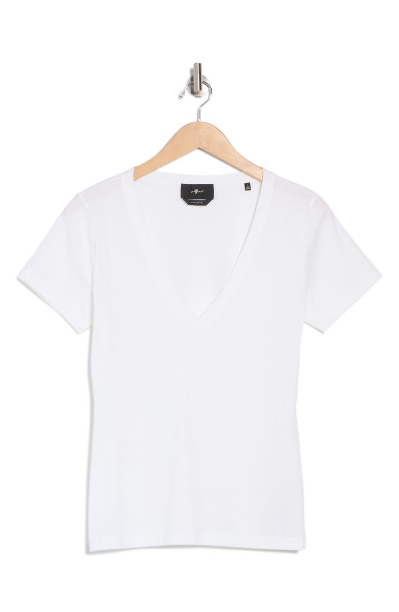 7 For All Mankind Easy V-Neck T-Shirt, Alternate, color, Optic White