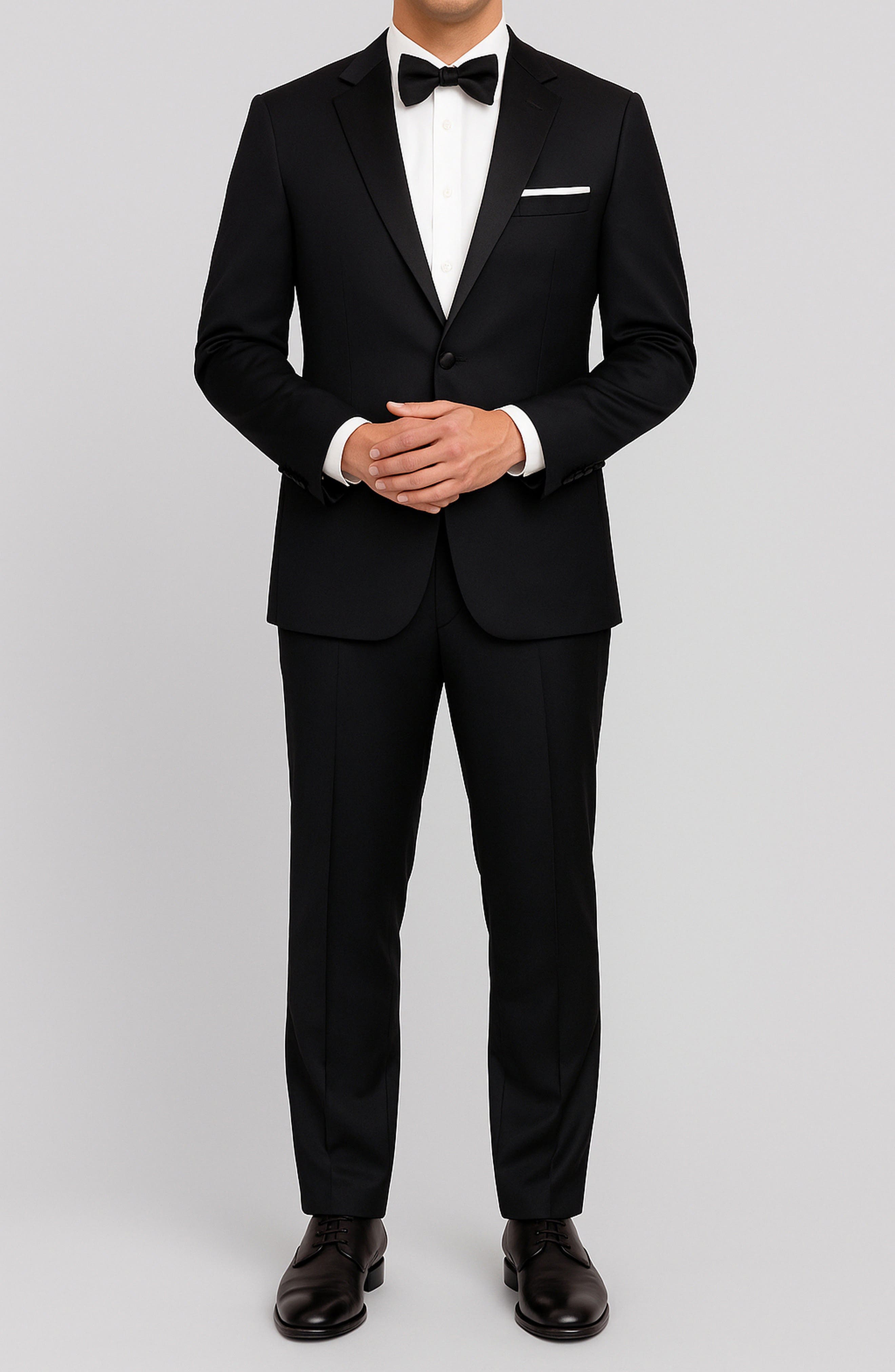 ZANETTI Black Trim Fit Mélange Suit