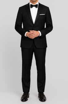 ZANETTI Black Trim Fit Mélange Suit