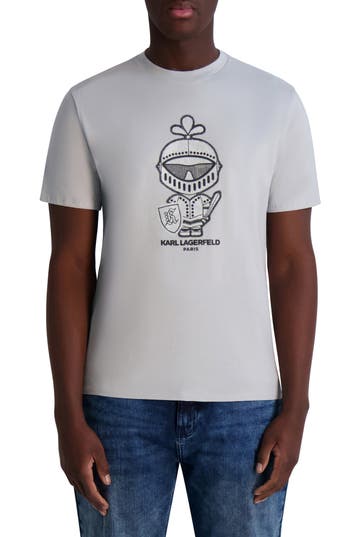 Karl Lagerfeld Paris Karl Armour Logo Patch T-shirt In Gray