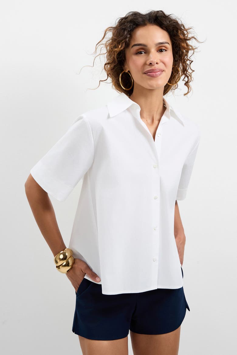 Triennale Lace-Up Back Top, Alternate, color, White