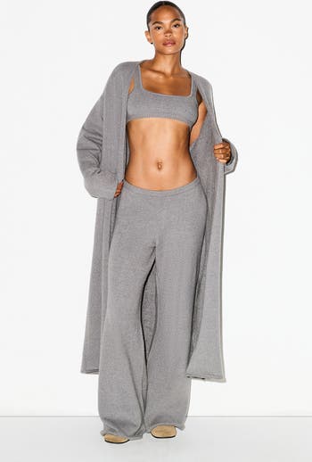 Textured Knit Long Cardigan