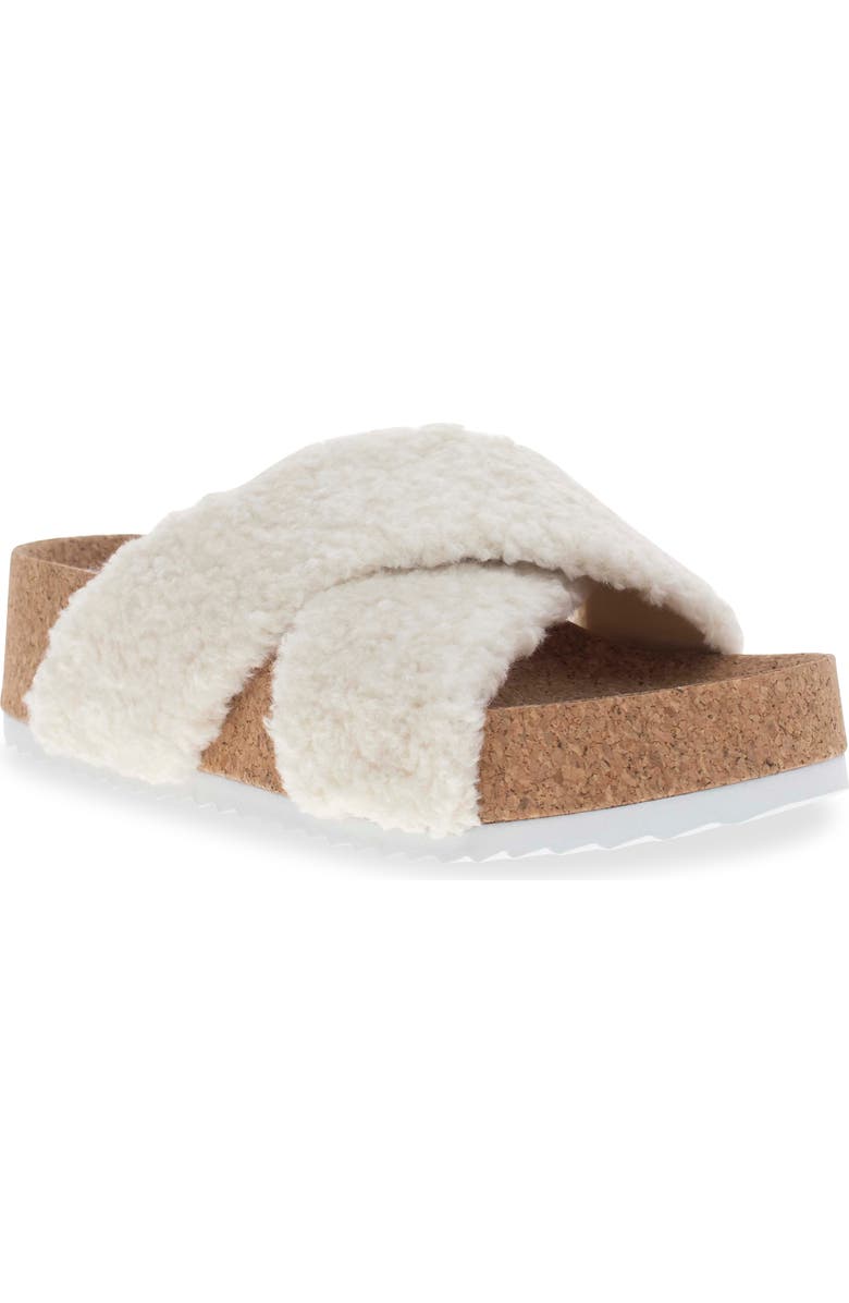 Chooka Annie Crossband Faux Shearling Slide Sandal, Main, color,