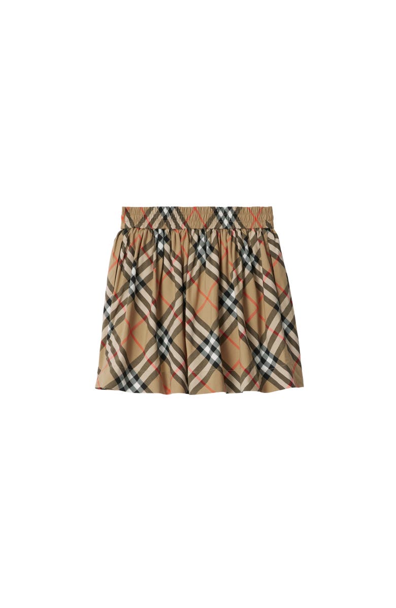 Burberry Check Cotton Skirt, Alternate, color, Sand