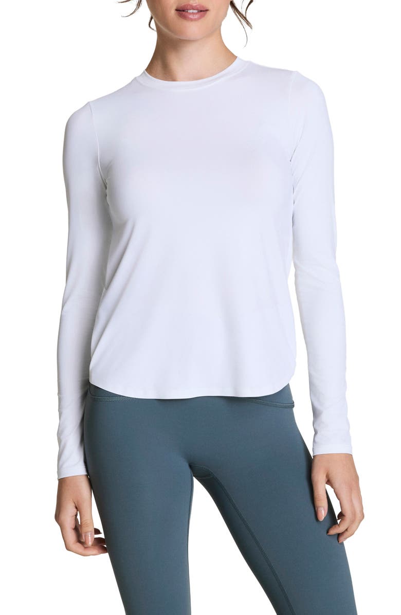 SPANX<sup>®</sup> Get Moving Long Sleeve Top, Main, color, Vivid White
