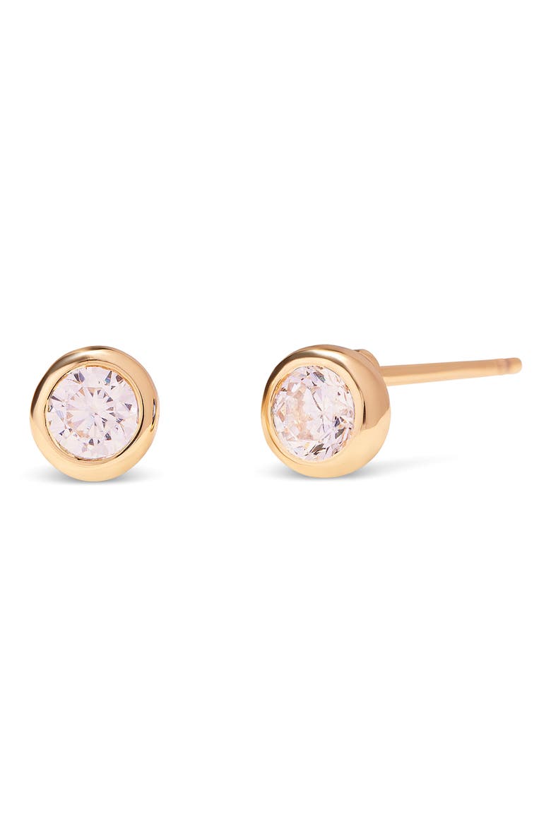 Eliza August Birthstone Stud Earrings, Main, color, GOLD/ APR