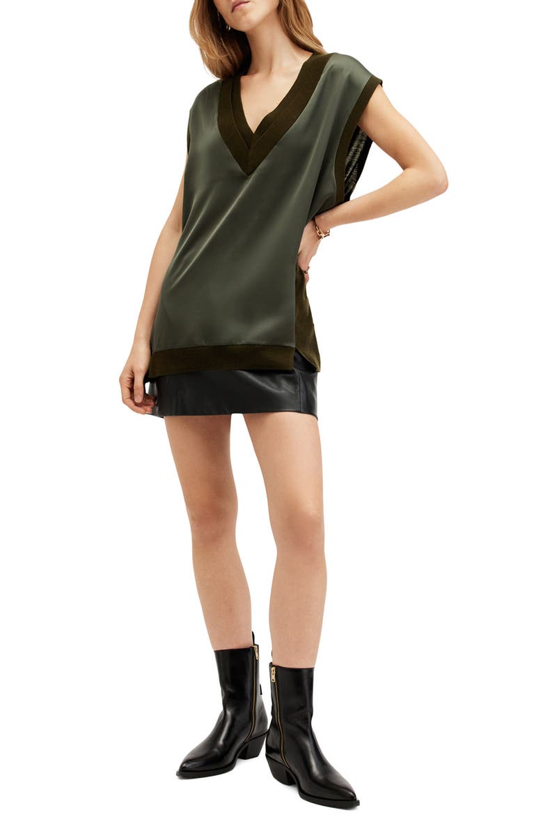 AllSaints Bern Tank Top, Alternate, color, Tarmac Green