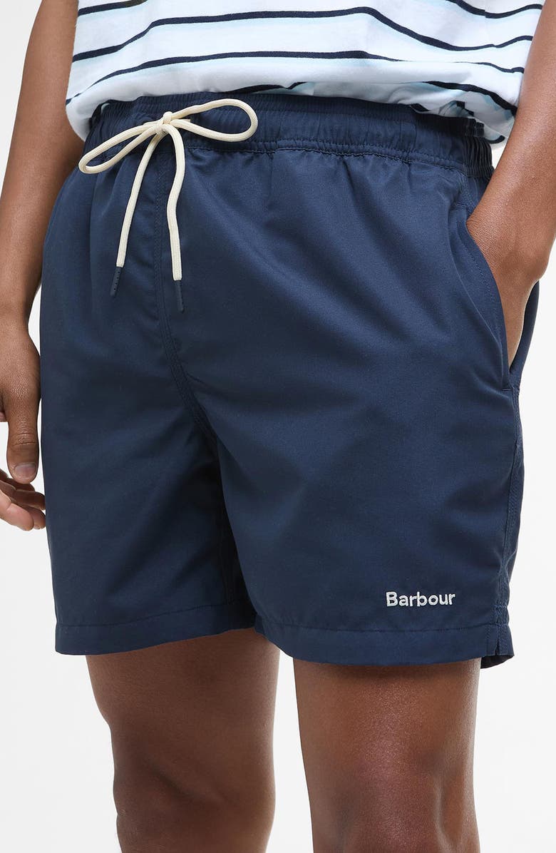 Barbour Staple Logo Swim Trunks, Alternate, color, Navy Blue