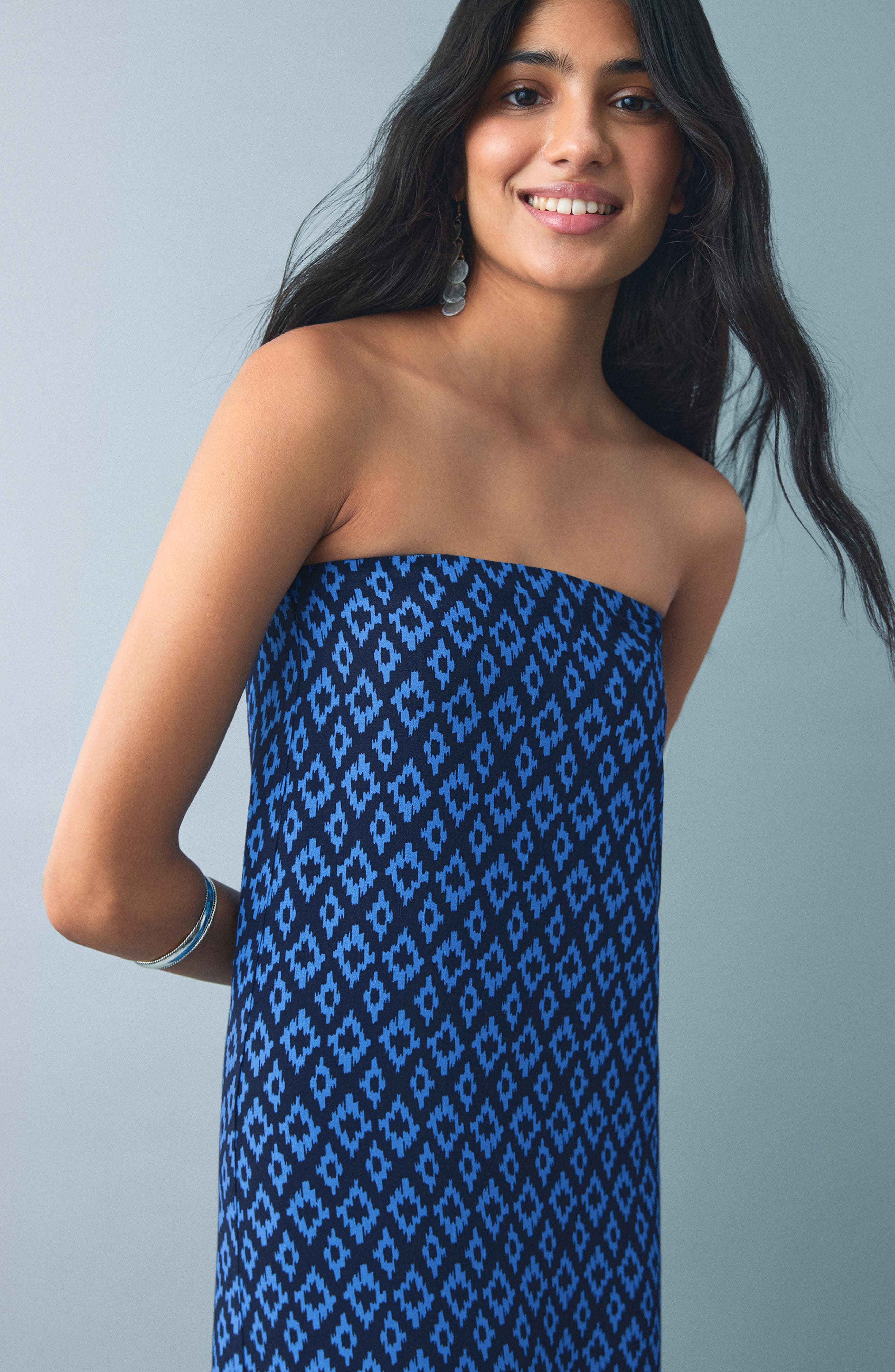 Print Strapless Maxi Dress - image 2