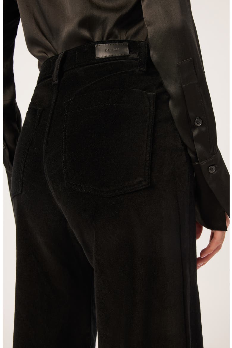 Hepburn High Waist Wide Leg Velvet Jeans, Alternate, color, VOODOO