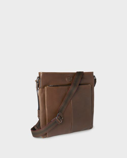 Osprey London The Compass Leather Crossbody Bag In Brown
