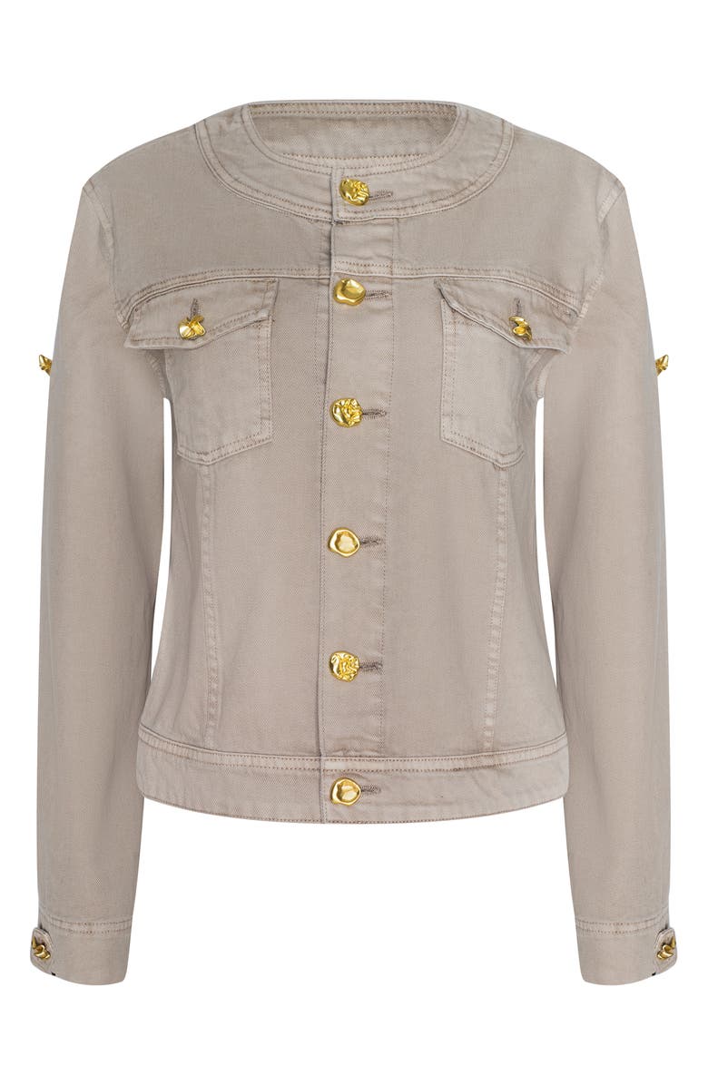 L'AGENCE Anouk Collarless Jacket, Alternate, color, Biscuit