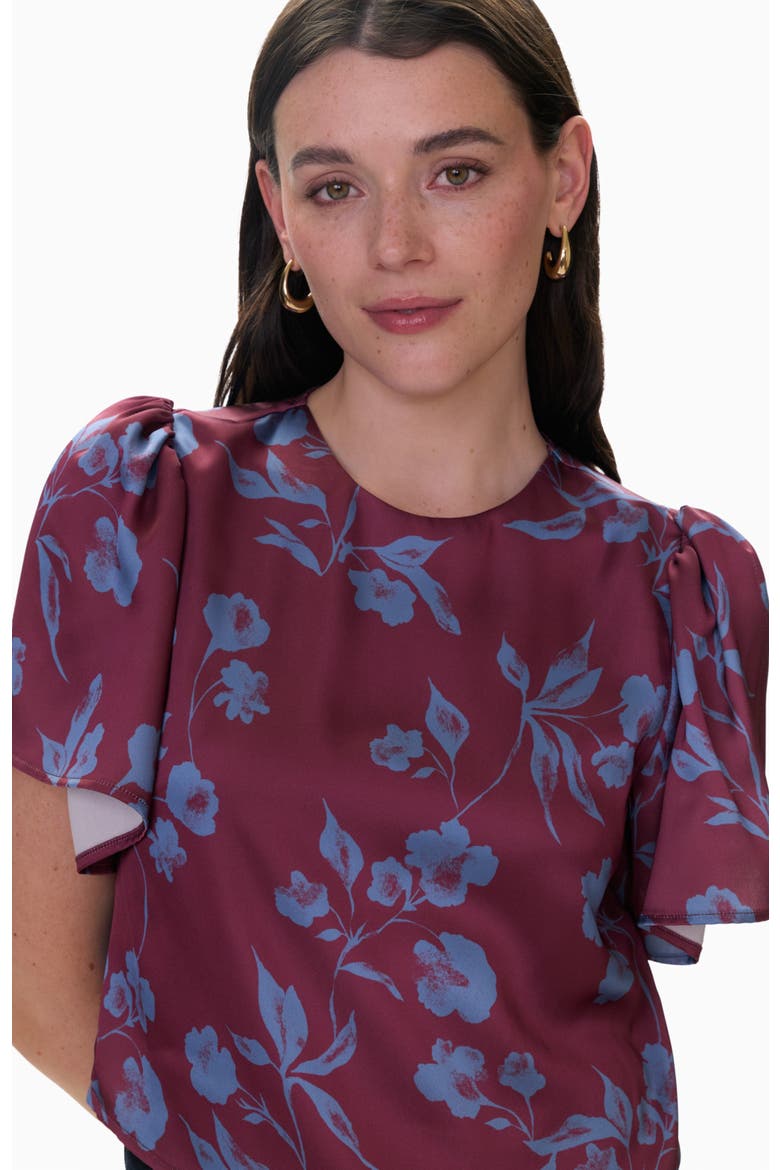 Vivian Tie Top, Alternate, color, Plum/ Cornflower Multi