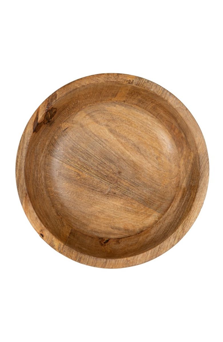 Storied Home Mango Wood Footed Bowl, Natural, Alternate, color, Natural