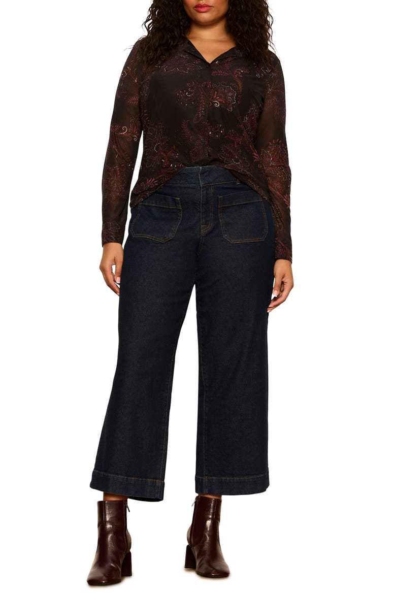 Chelsea Patch Pocket Wide Leg Jeans, Alternate, color, TOO MUCH BLUE