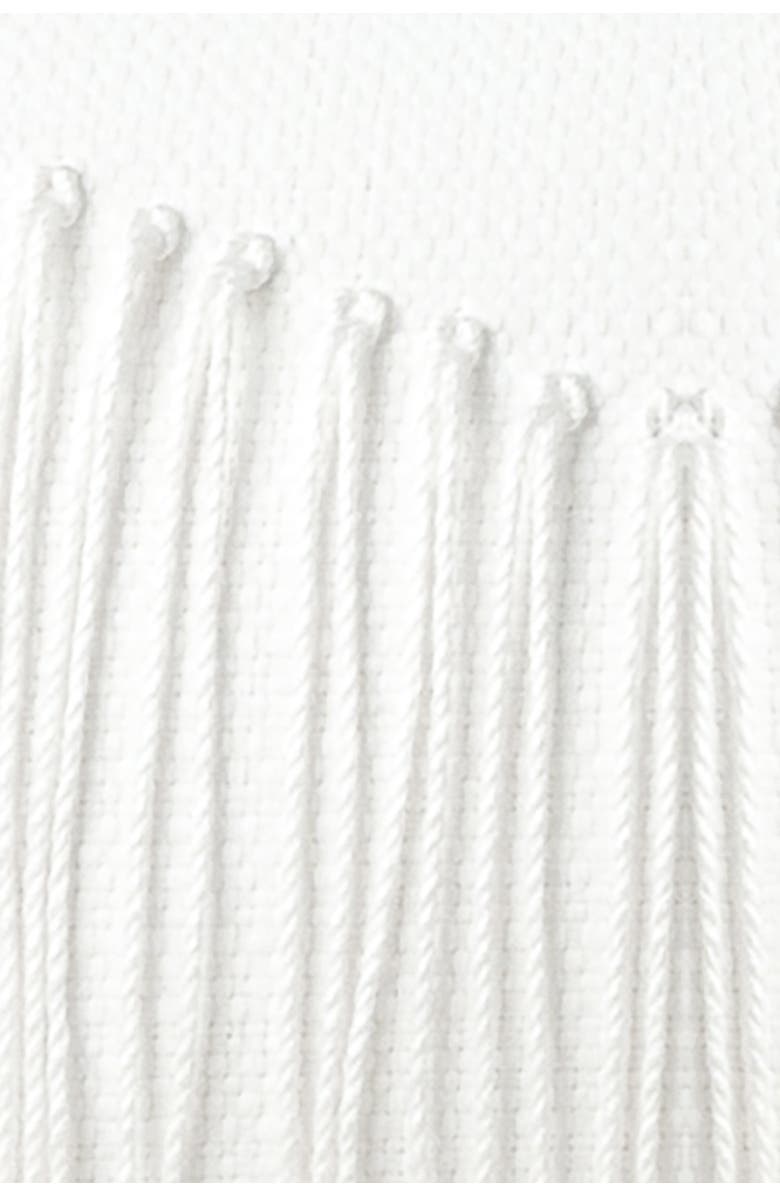Elaine Smith Mane Blanc Handmade Macrame Fringed Indoor & Outdoor Woven Accent Pillow, Alternate, color, Blanc