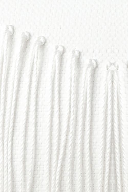 Elaine Smith Mane Blanc Handmade Macrame Fringed Indoor & Outdoor Woven Accent Pillow
