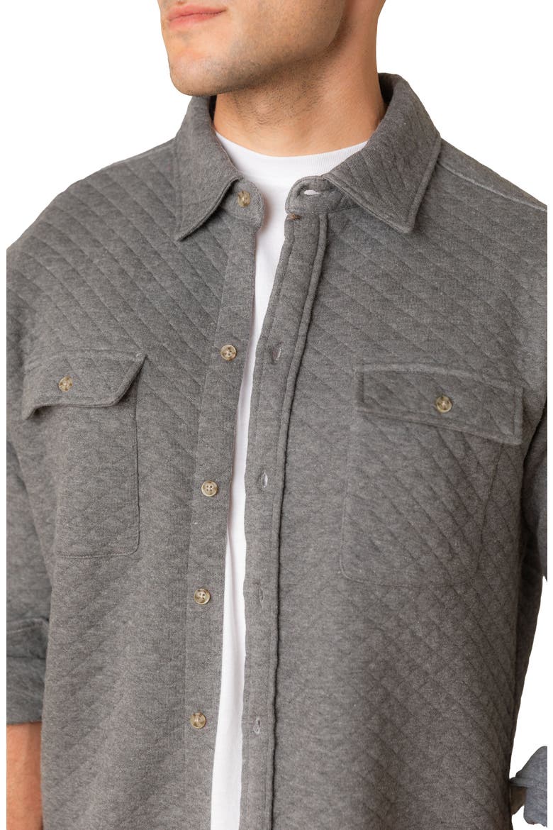 Long Sleeve Quilted Shirt Jacket, Alternate, color, Quilted Dark Gray Heather
