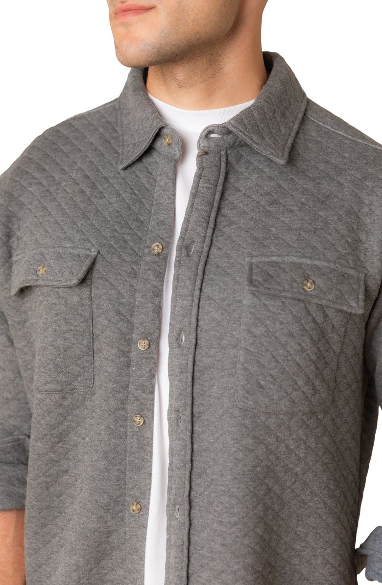 Hope & Henry Long Sleeve Quilted Shirt Jacket, Alternate, color, Quilted Dark Gray Heather