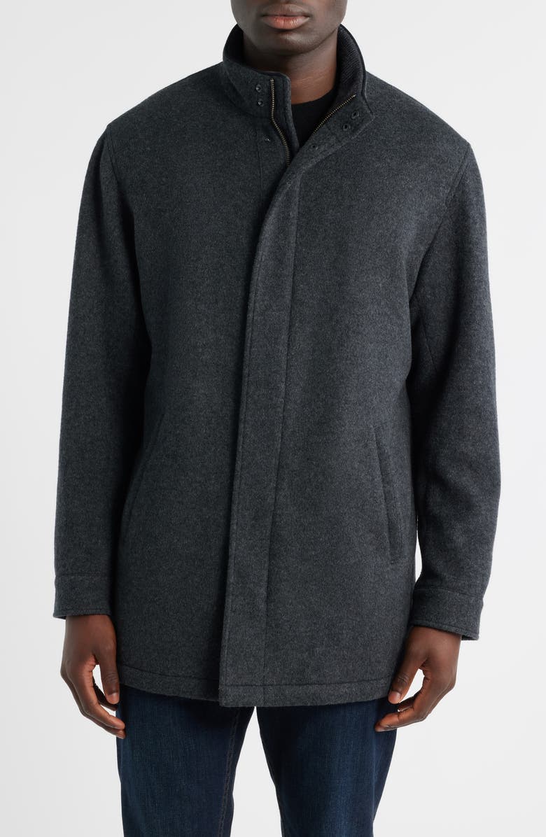 Peter Millar Crown Wool City Coat, Alternate, color, Iron