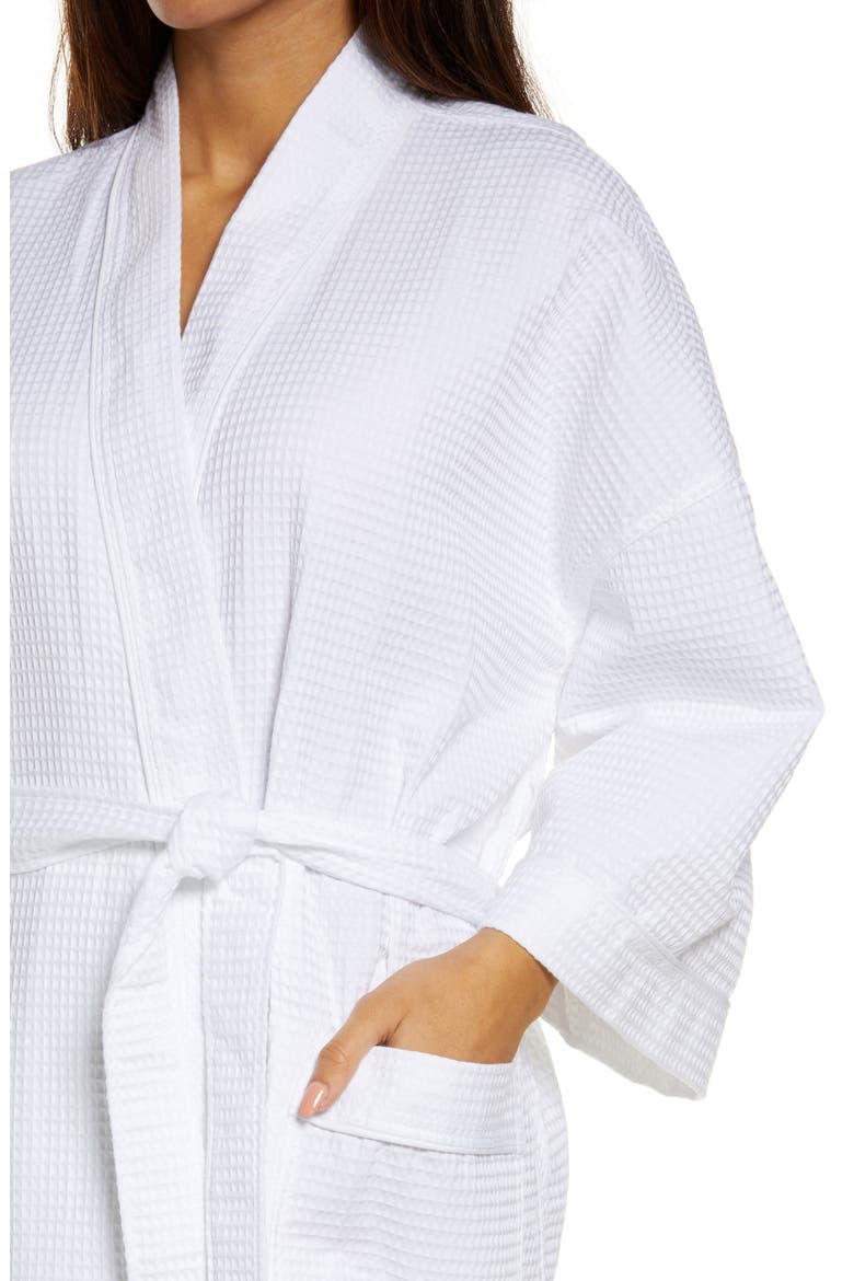 Somerset Woven Waffle Robe, Alternate, color, WHITE