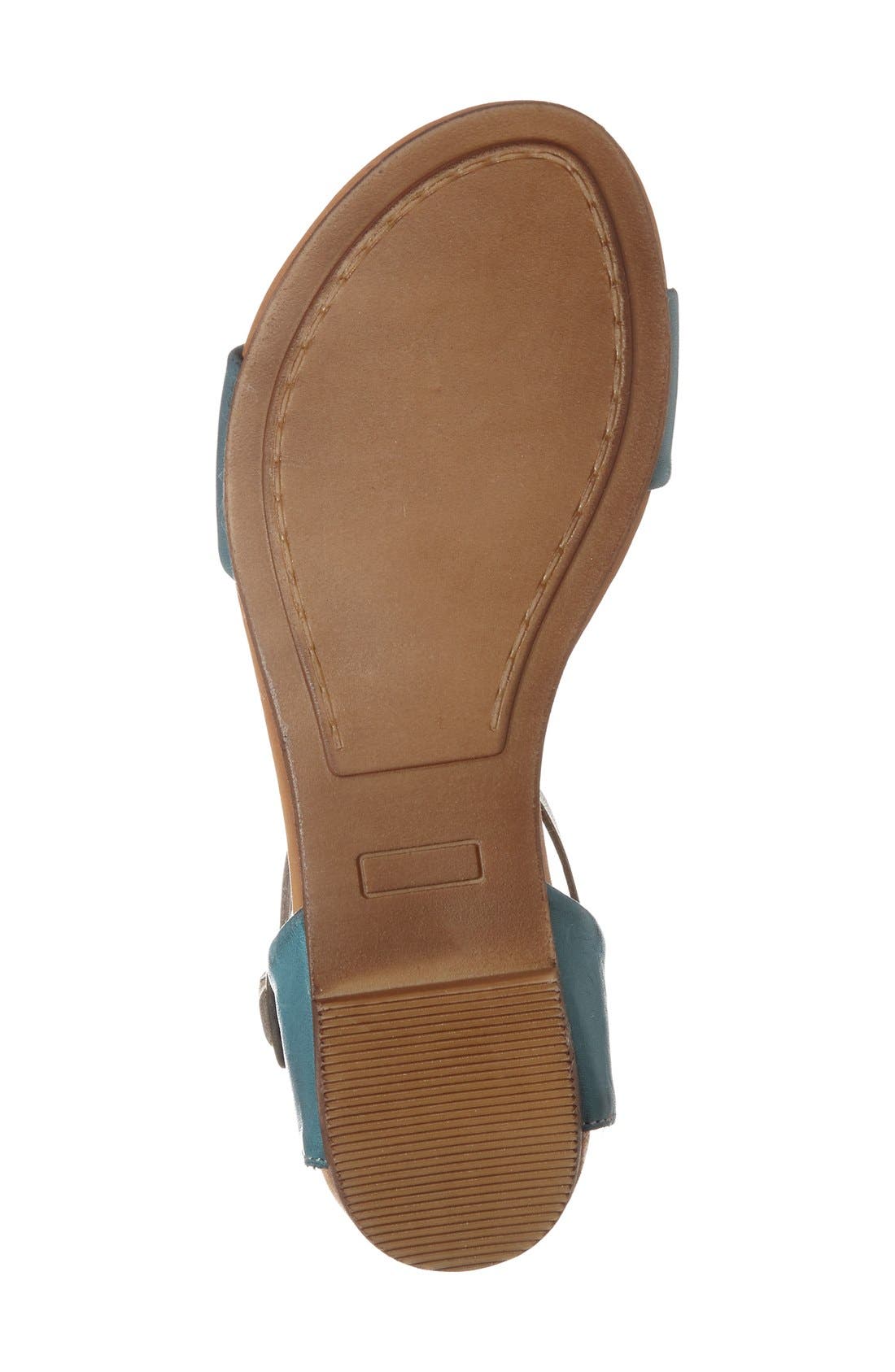 Alanis Flat Sandal, Alternate, color, MARINE LEATHER