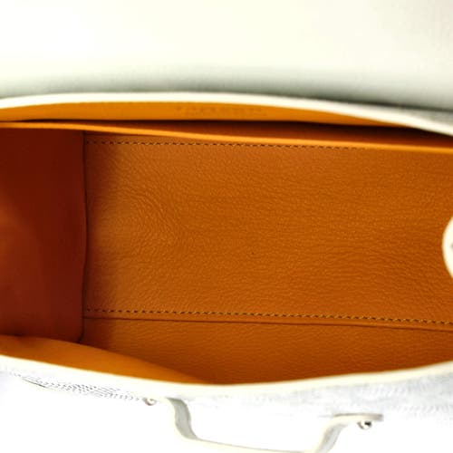 Pre-owned Goyard  Goyard Saigon Top Handle Bag Coated Canvas With Leather Mini In Neutral