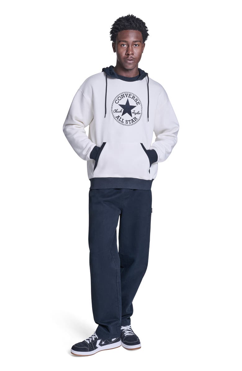 Converse Chuck Taylor Patch Two-Tone Hoodie, Alternate, color, Converse Egret