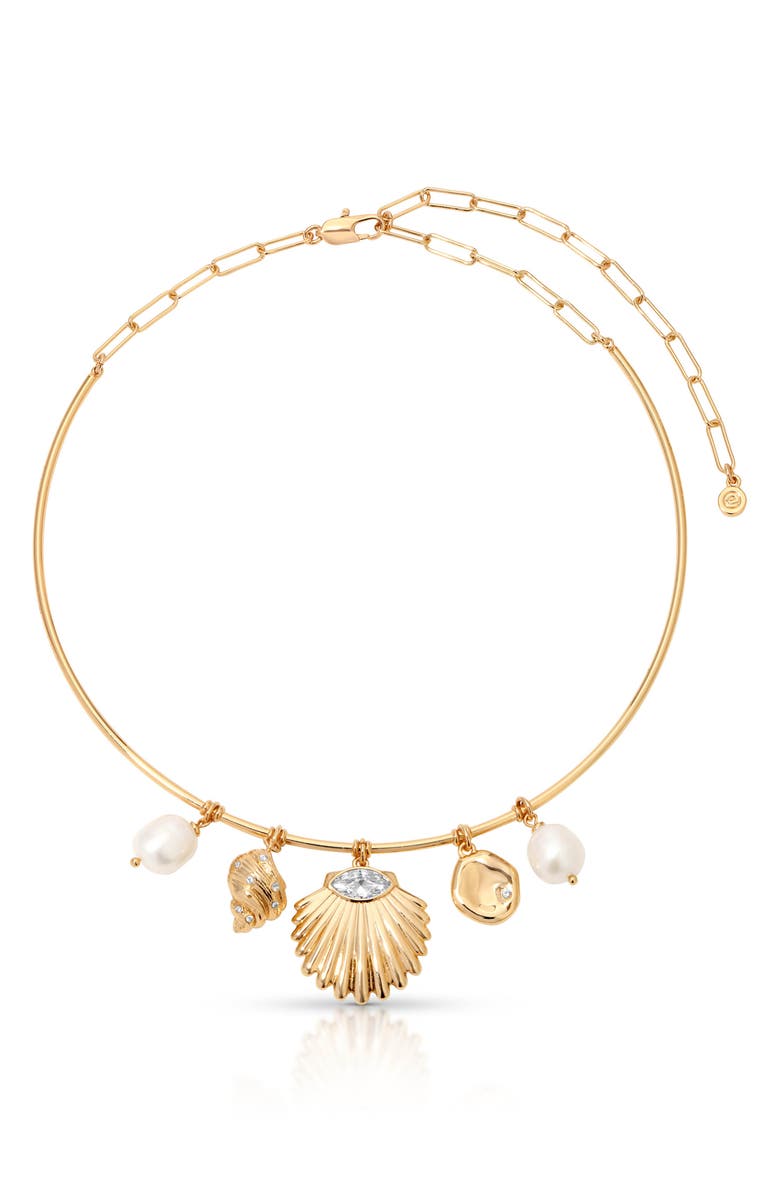 Ettika Endless Shores Charm Necklace, Main, color, Gold
