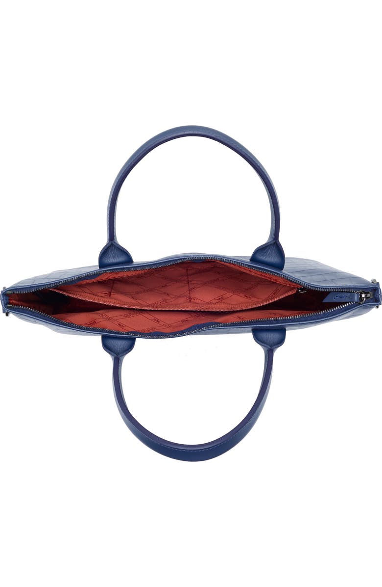 Longchamp Croc Embossed Briefcase, Alternate, color, Navy