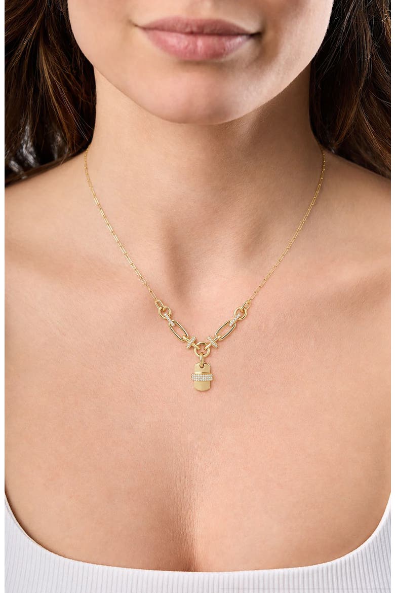 Varda 18k Gold Diamond Dog Tag Statement Necklace, Alternate, color, 18K YELLOW GOLD