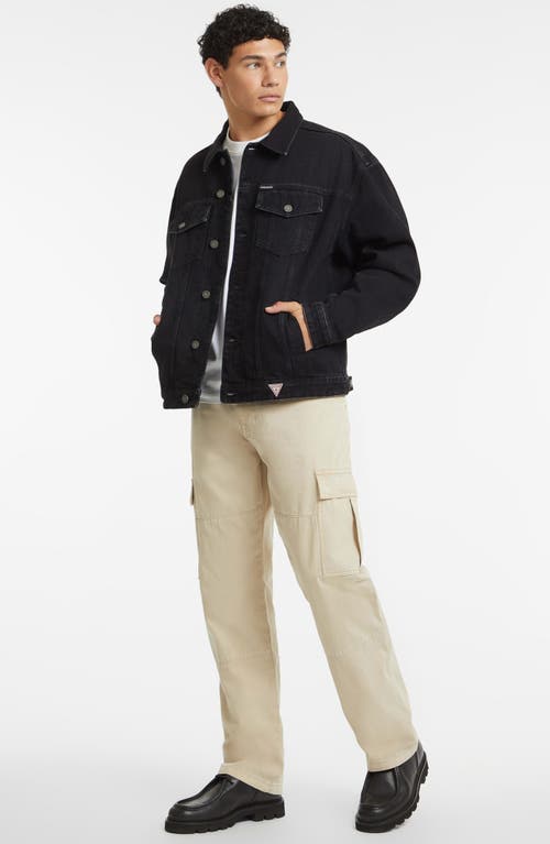 Guess Jeans Oversize Denim Trucker Jacket In Black